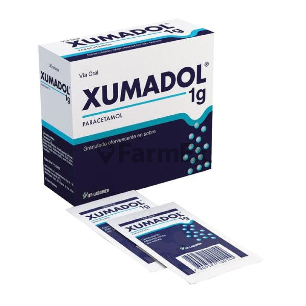 Xumadol Granulado Efervescente 1 g x 20 sobres Farmex-Pluxee-Persistente